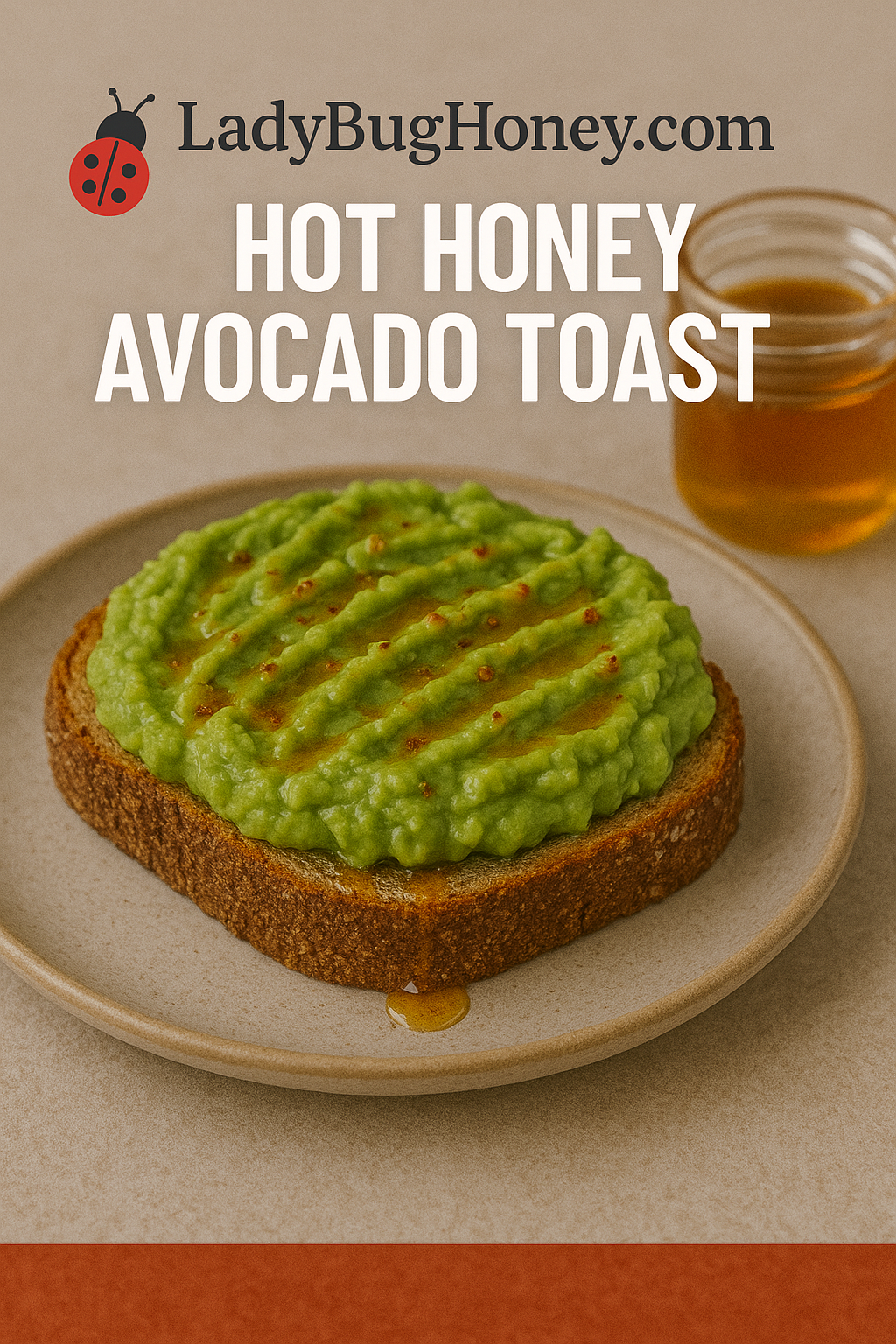 Avocado toast topped with chili flakes and hot honey
