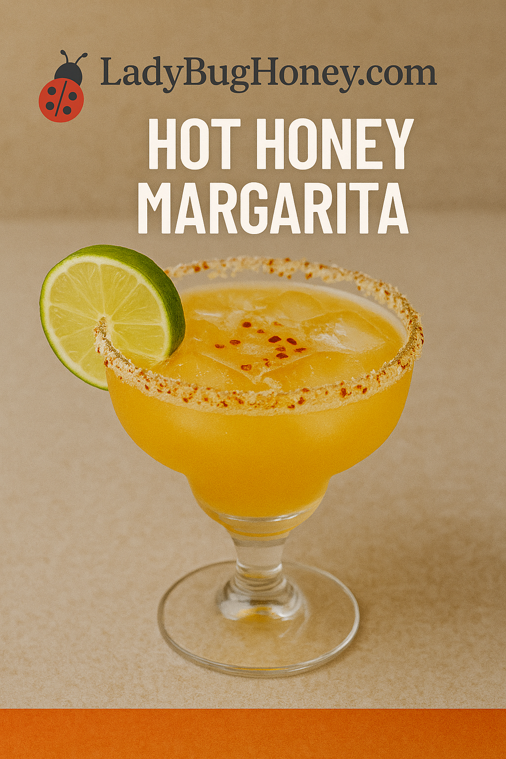 Hot honey margarita with chili-salt rim and lime