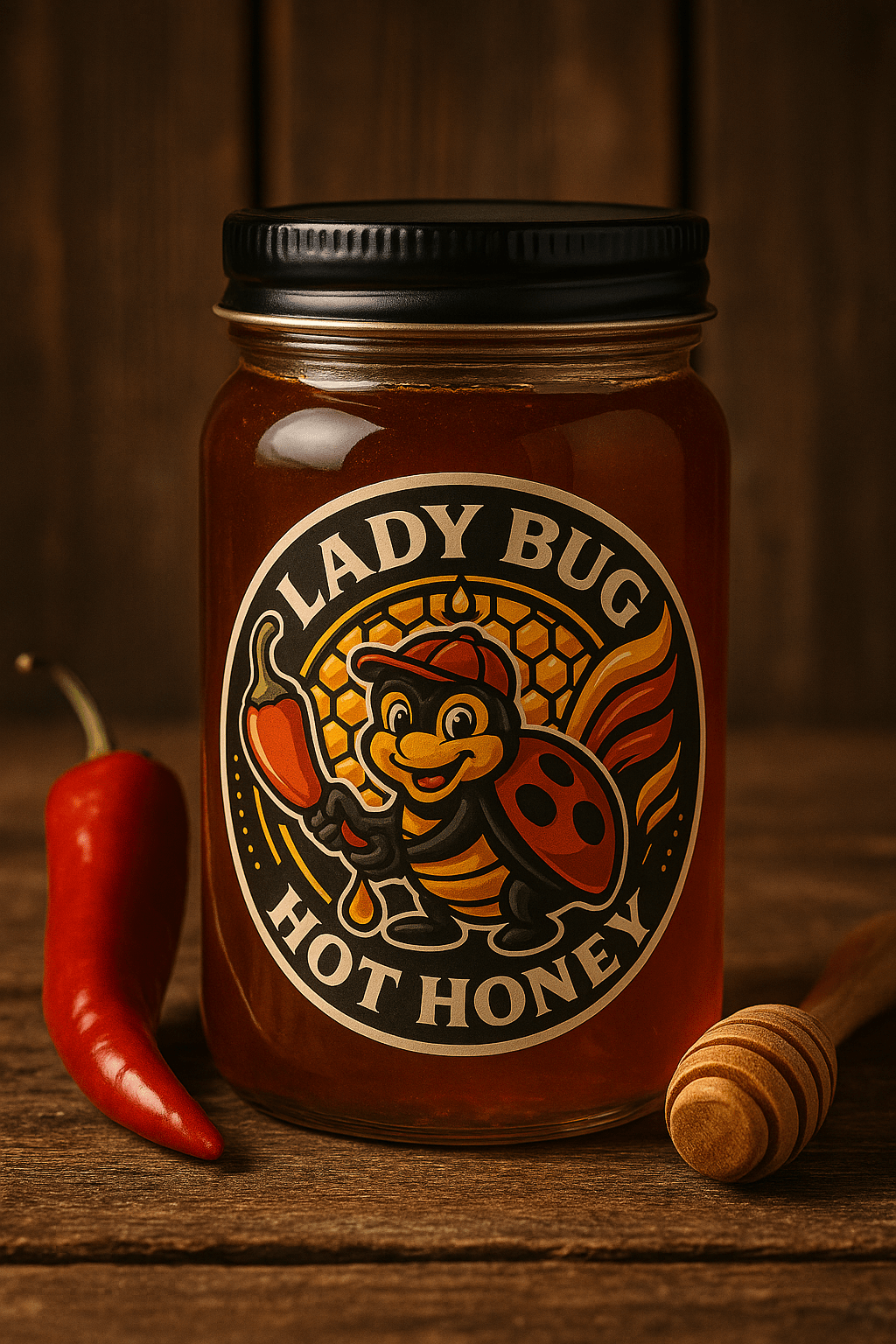 LadyBug Hot Honey bottles