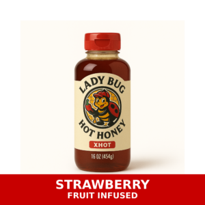 Strawberry Fruit Infused Honey — 4 oz Squeezable Bottle